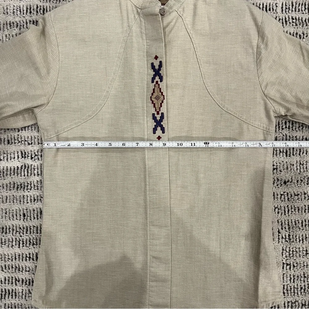 Roper Southwest Embroidered Button-Down Long Sleeve Tan Western | women’s S - Picture 10 of 11